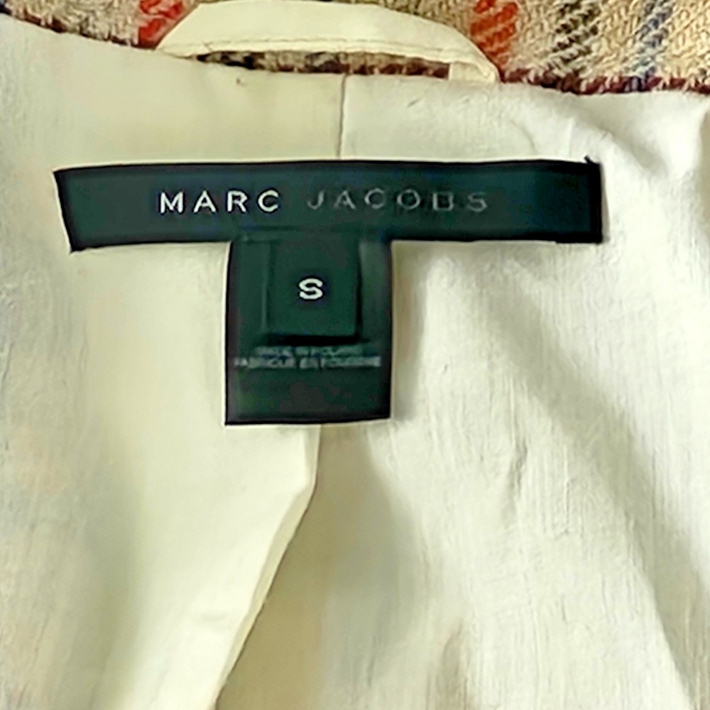 $500‎ Marc Jacobs Classic Plaid Wool Coat Preppy Vintage Size Small READ - Picture 6 of 13